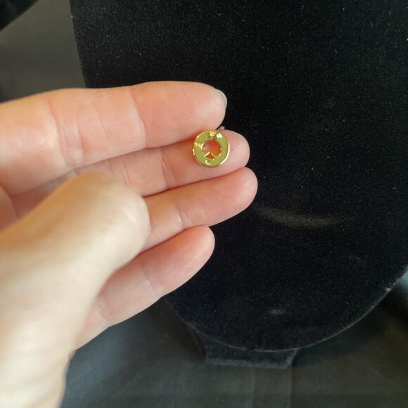 Kate Spade Spot The Spade Earrings Goldtone Clear Rhinestones Stud - Picture 5 of 6